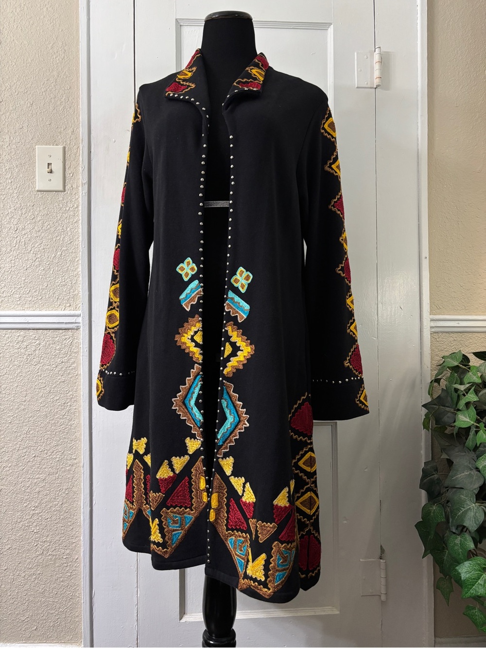 Vintage Collection Wildfire Embroidered Duster Sweater Cardigan
